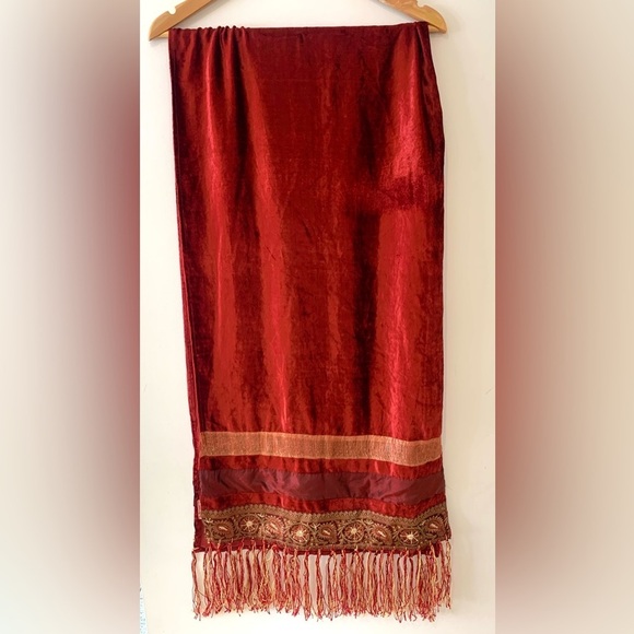 APRIL CORNELL Crushed Velvet Fringe Scarf - Picture 5 of 5